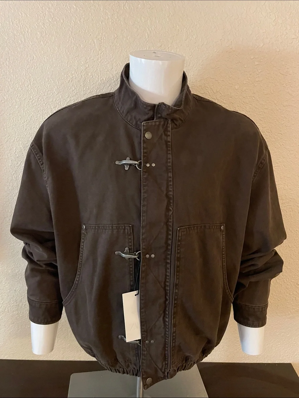 Zara Dark Brown Snap-&-Toggle Lightweight Jacket
